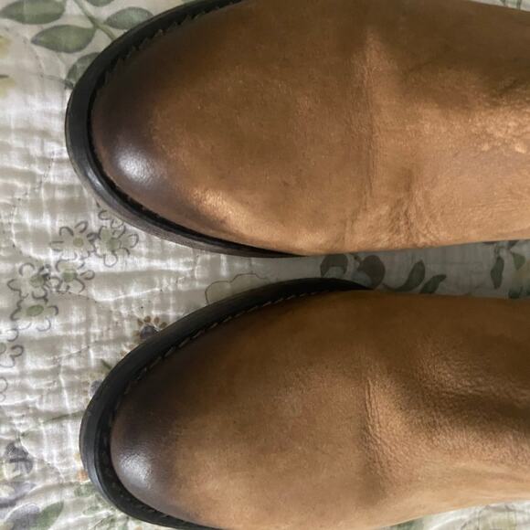 EUC Circle G Honey Leather Side Fringe Round Toe Zip Western Booties Women’s 11M - Picture 9 of 11